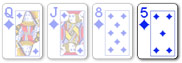 1 card badugi hand with suited cards