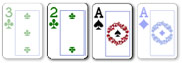2 card badugi hand with suited and paired cards