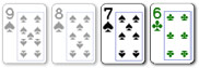 2 card badugi hand with suited cards