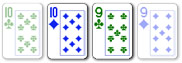 2 card badugi hand with two pairs